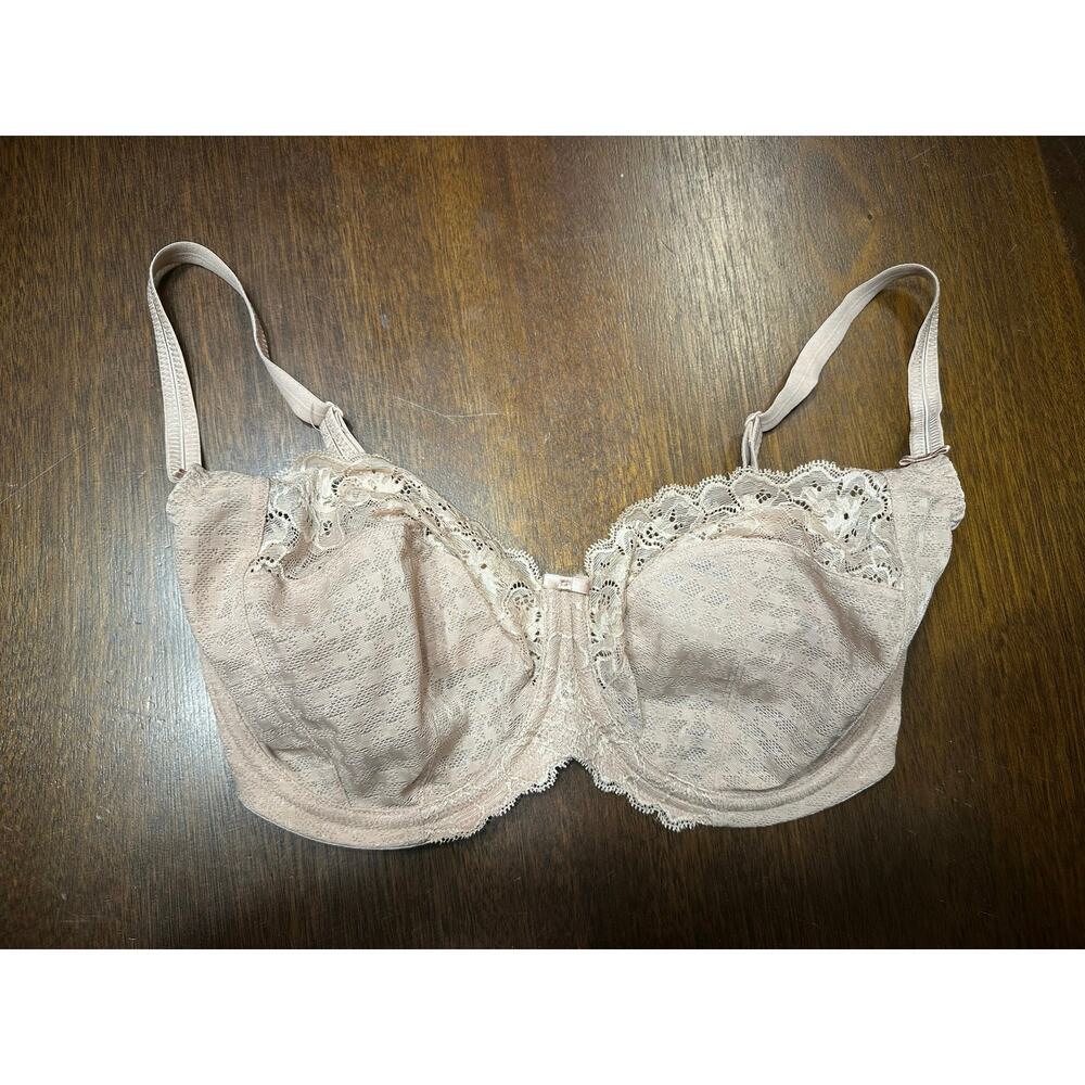 Panache Nude Sexy Lace Balcannet Bra 34H Lingerie Underwire Coverage Adjustable